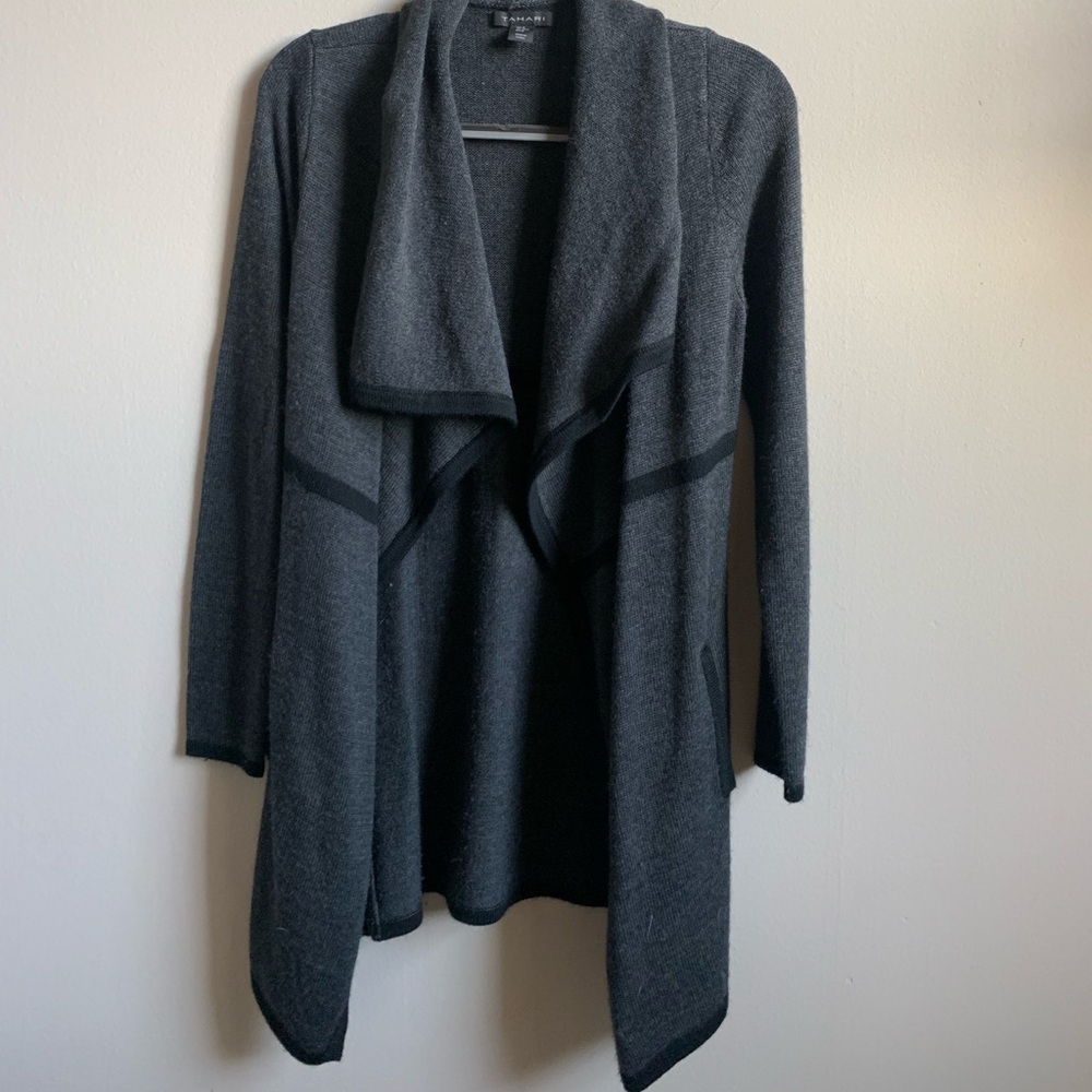 Gray and Black Long Cardigan